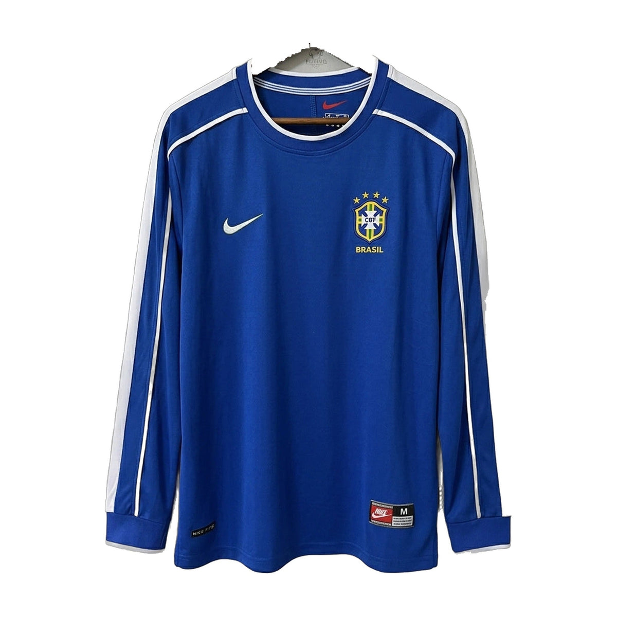 Brazil 1998 Away Long-Sleeve Retro Soccer Jersey