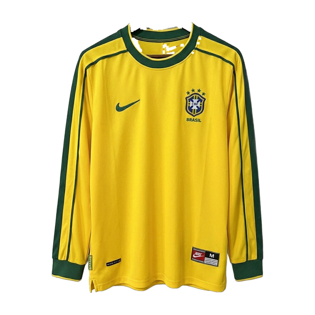 Brazil 1998 Home Long-Sleeve Retro Soccer Jersey