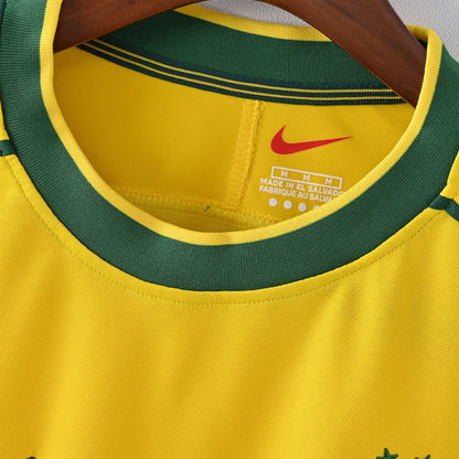 Brazil 1998 Home Long-Sleeve Retro Soccer Jersey