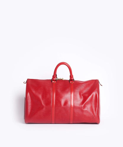 LOUIS VUITTON Epi Keepall 45 Boston Bag Red VI1910