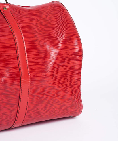 LOUIS VUITTON Epi Keepall 45 Boston Bag Red VI1910