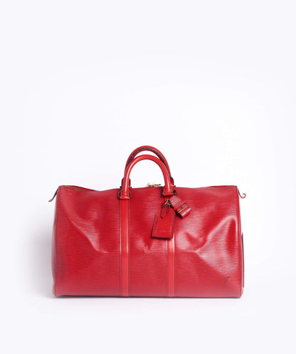 LOUIS VUITTON Epi Keepall 45 Boston Bag Red VI1910