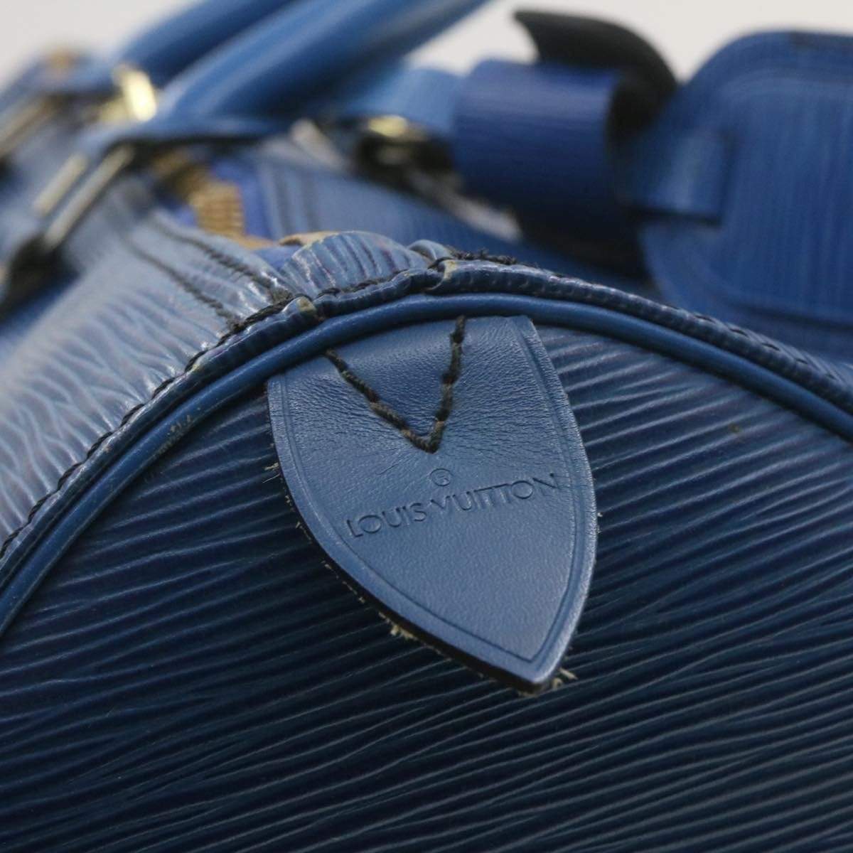 LOUIS VUITTON Epi Keepall 50 Boston Bag Blue