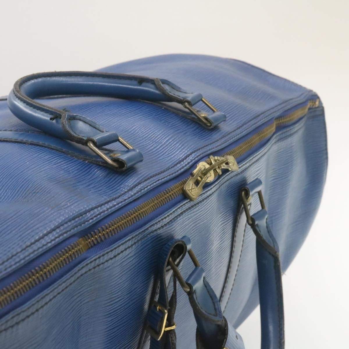 LOUIS VUITTON Epi Keepall 55 Boston Bag Blue VI1920