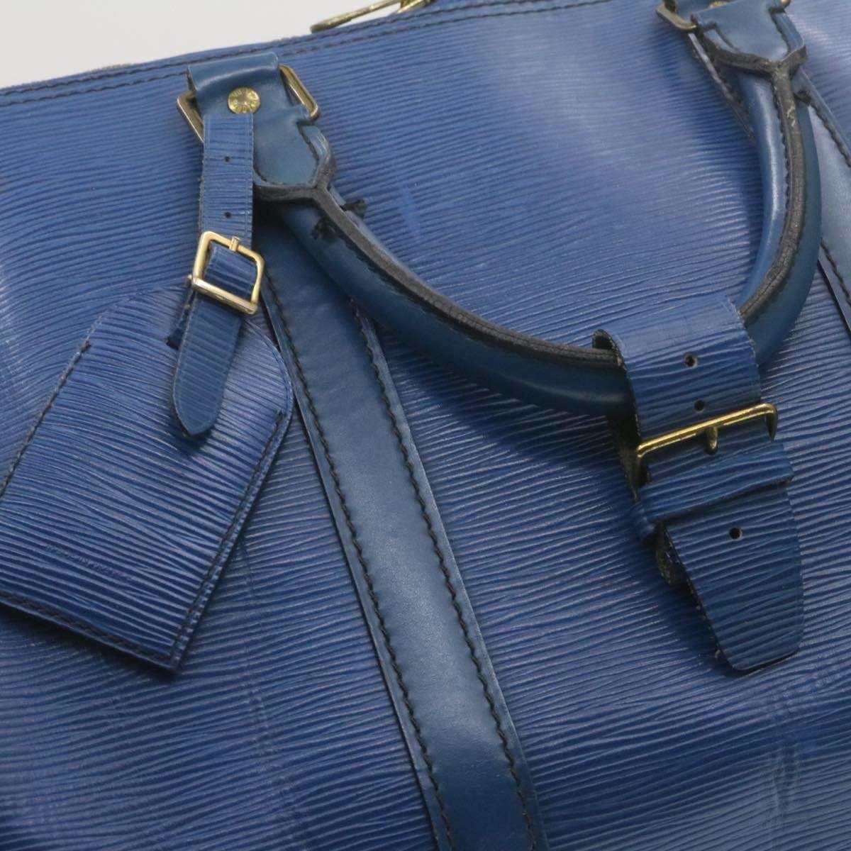LOUIS VUITTON Epi Keepall 55 Boston Bag Blue VI1920