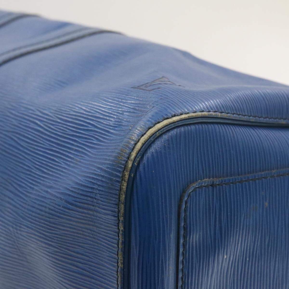 LOUIS VUITTON Epi Keepall 55 Boston Bag Blue VI1920