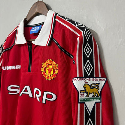 Manchester United 1998/00 Home Long-Sleeve Retro Soccer Jersey