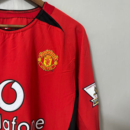 Manchester United 2003/04 Home Long-Sleeve Retro Soccer Jersey