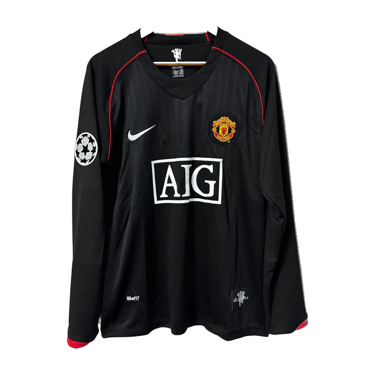 Manchester United 2007/08 Away (UCL) Long-Sleeve Retro Soccer Jersey