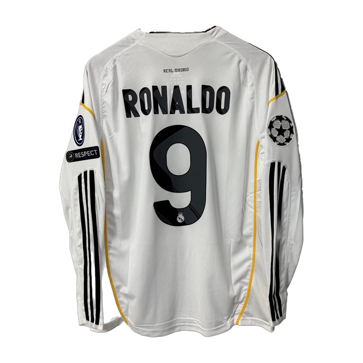Real Madrid 2009/10 Home Long-Sleeve Retro Soccer Jersey