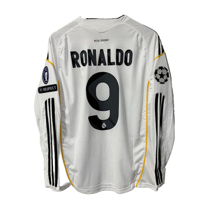 Real Madrid 2009/10 Home Long-Sleeve Retro Soccer Jersey