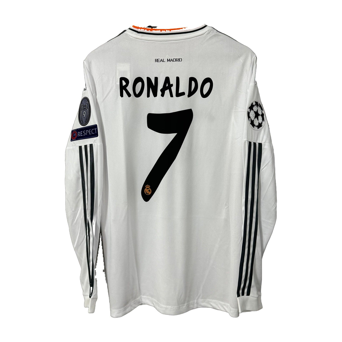 Real Madrid 2013/14 Home (UCL Final) Long-Sleeve Retro Soccer Jersey