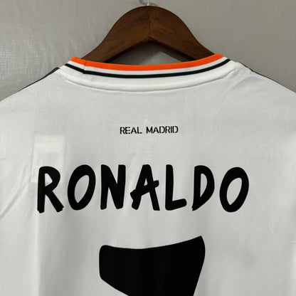 Real Madrid 2013/14 Home (UCL Final) Long-Sleeve Retro Soccer Jersey