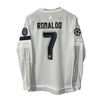 Real Madrid 2015/16 Home (UCL Final) Long-Sleeve Retro Soccer Jersey