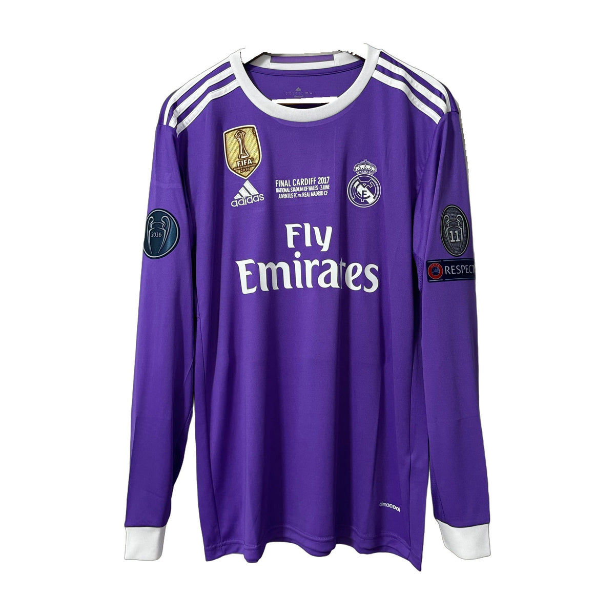 Real Madrid 2016/17 Away (UCL Final) Long-Sleeve Retro Soccer Jersey