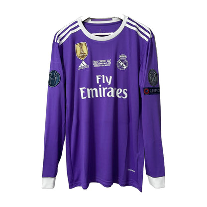 Real Madrid 2016/17 Away (UCL Final) Long-Sleeve Retro Soccer Jersey