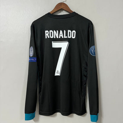 Real Madrid 2017/18 Away Long-Sleeve Retro Soccer Jersey