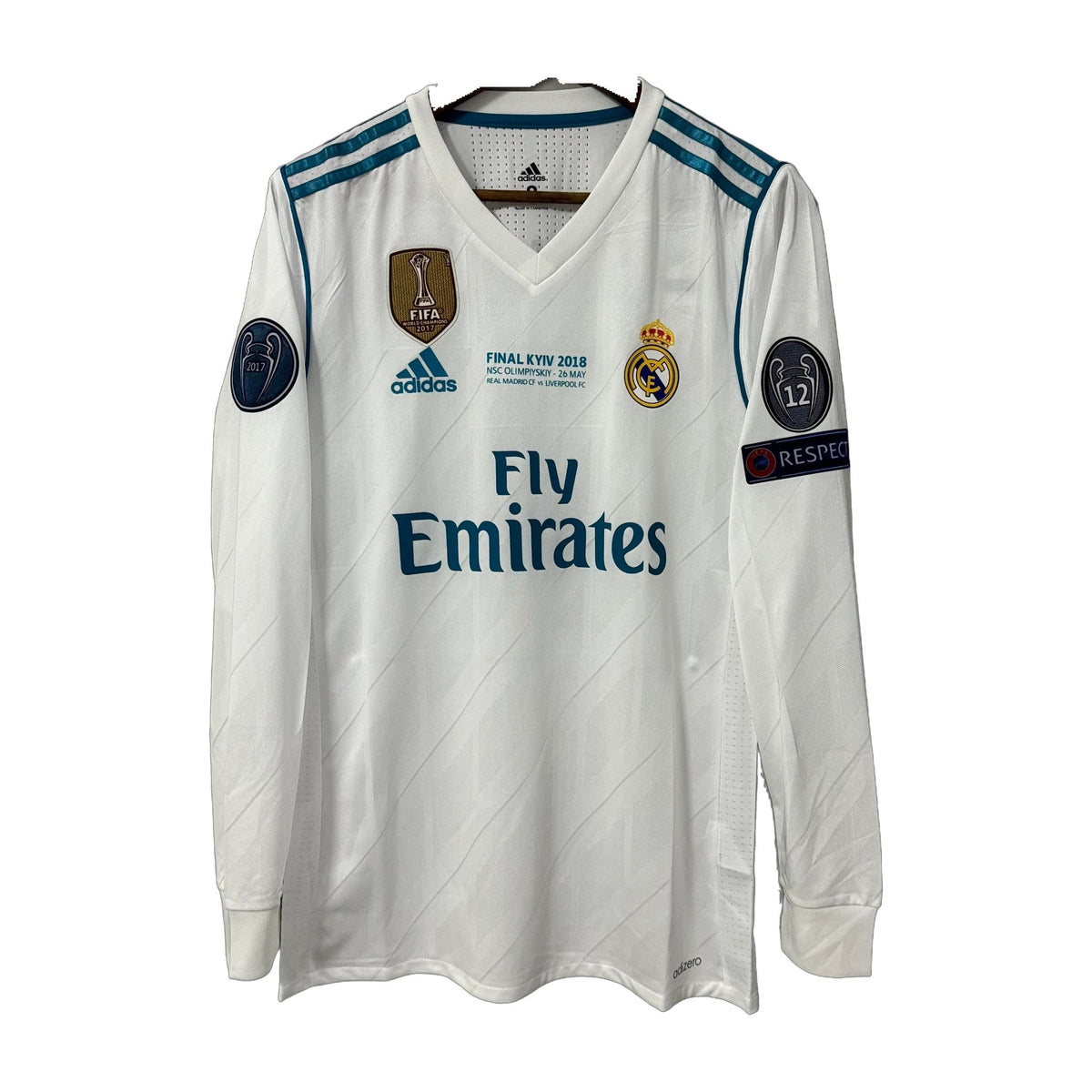 Real Madrid 2017/18 Home (UCL Final) Long-Sleeve Soccer Jersey - Player Edition