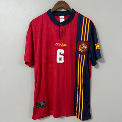 Spain 1996 Home Retro Soccer Jersey