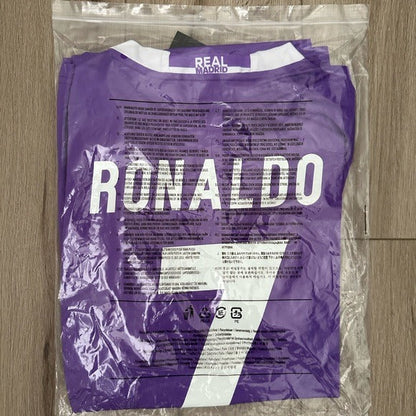 Real Madrid Cristiano Ronaldo #7 2017 Final Away Purple Retro Soccer Jersey Men Size